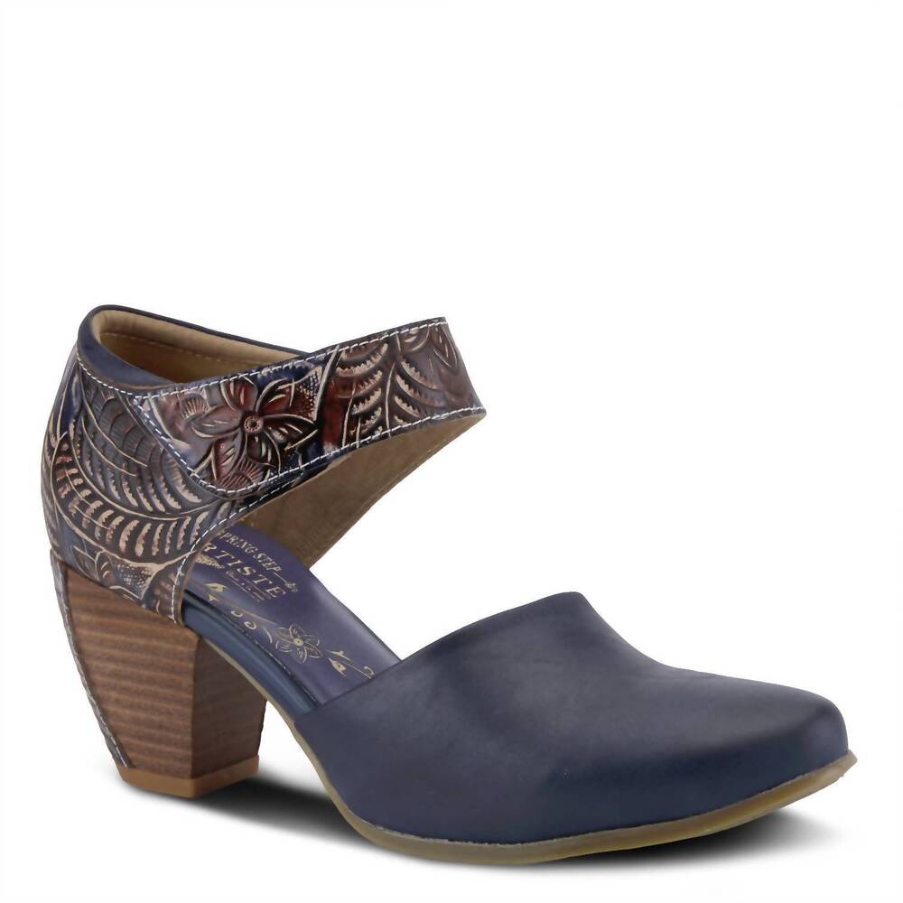 NEW SPRING STEP SHOES women's toolie heeled mary jane shoes in blue